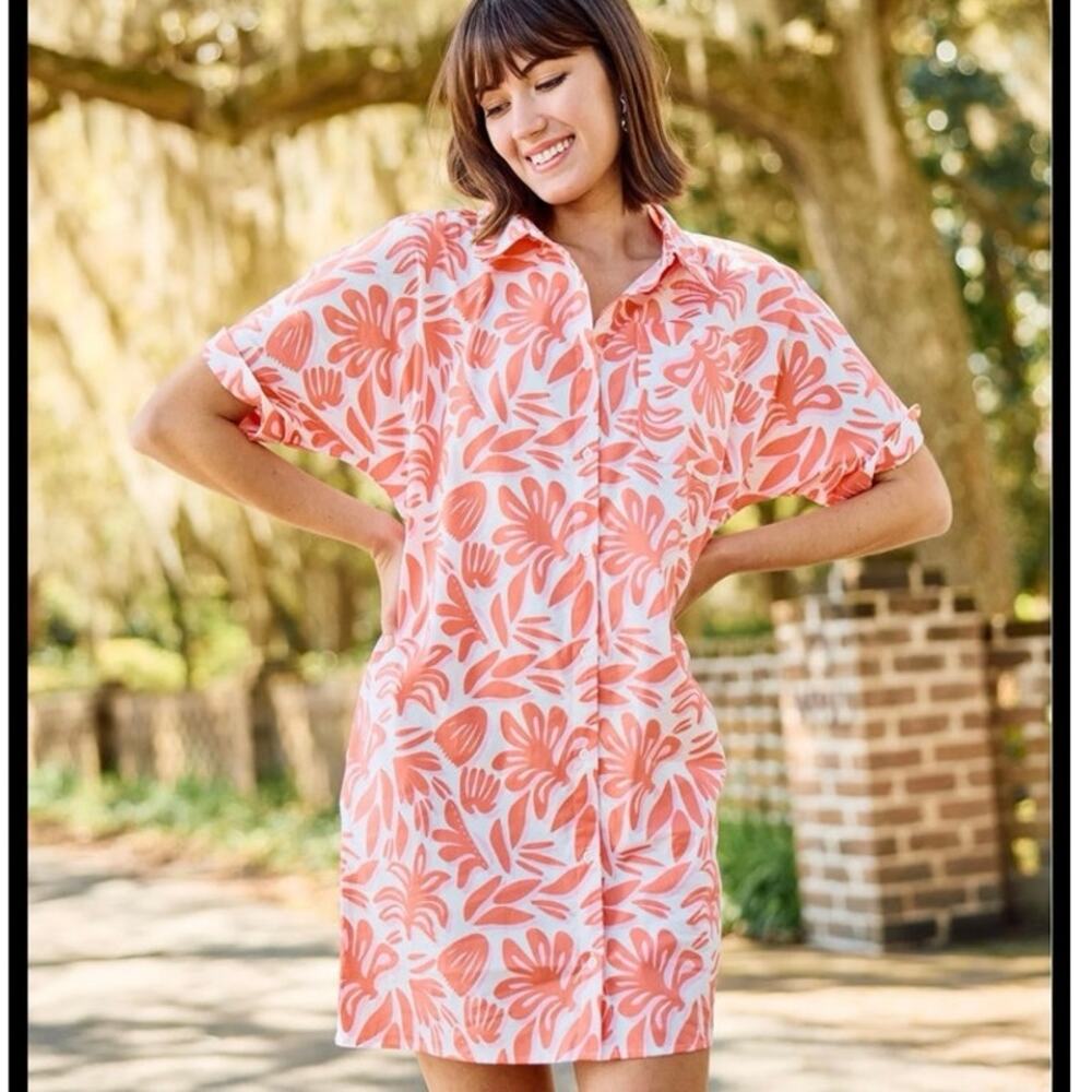 Michelle McDowell Dani Dress spring it on coral Pink Womens S Small floral